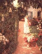 Childe Hassam, Gathering Flowers in a French Garden